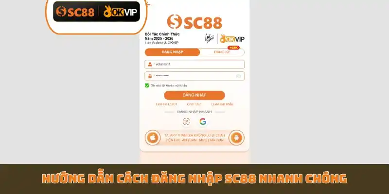Hướng dẫn cách đăng nhập SC88 nhanh chóng